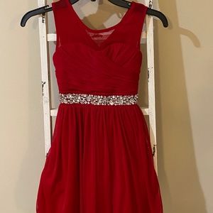 Girls red holiday dress 8